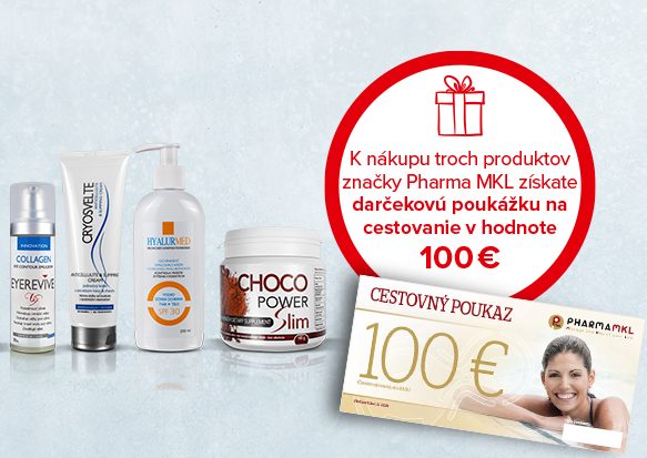 K nákupu 3 vybraných produktov HyalurMed získate Cestovný poukaz v hodnote 100 € ZADARMO